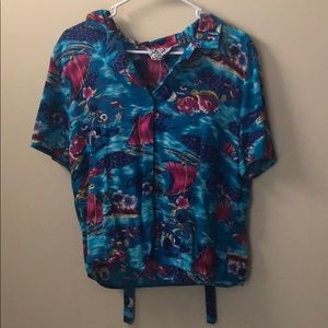 Hawaiian style button up shirt